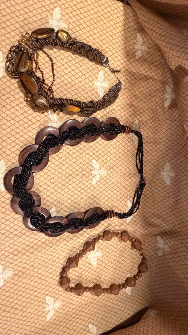 Bohemian Multi-Strand Wood and Seed Bead Statement Necklaces